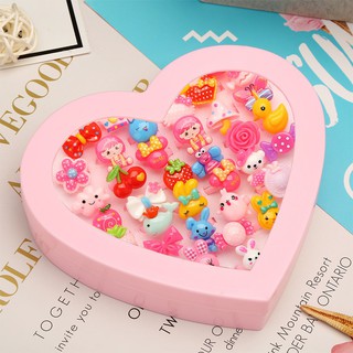Set 30/20/12/10/5 Nhẫn Nhựa/Nhẫn Mặt Đá Kiểu Dáng Siêu Cưng Cho Bé