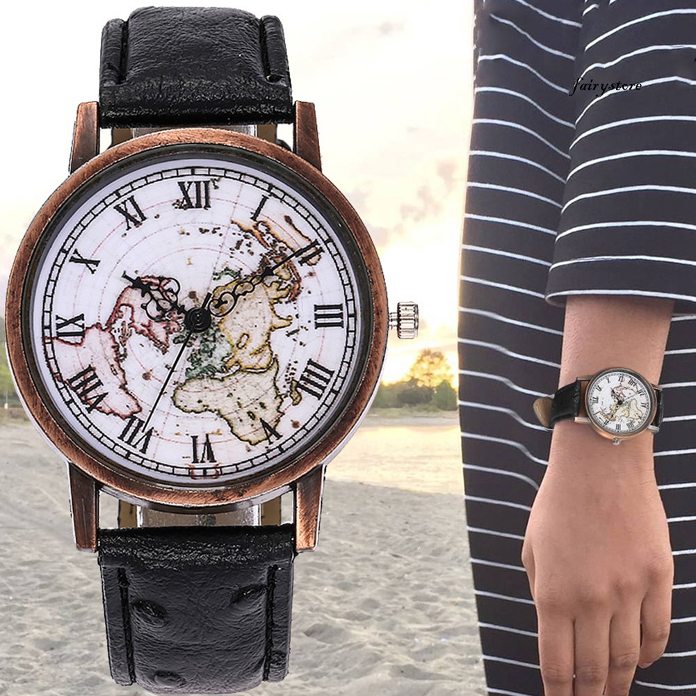 Đồng Hồ Nữ &amp; Số La Mã Mặt Tròn Phong Cách Retro