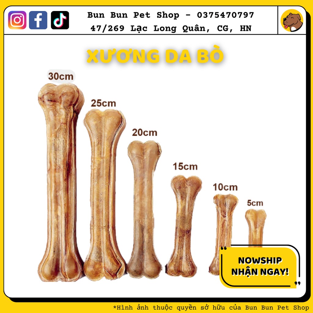 Xương da bò cho chó gặm sạch răng, hạn chế ngứa răng