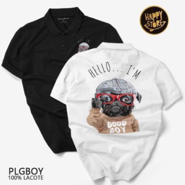 ÁO POLO NAM NỮ IN HÌNH CHÓ PUG CUTE GBOY cotton 100% cao cấp