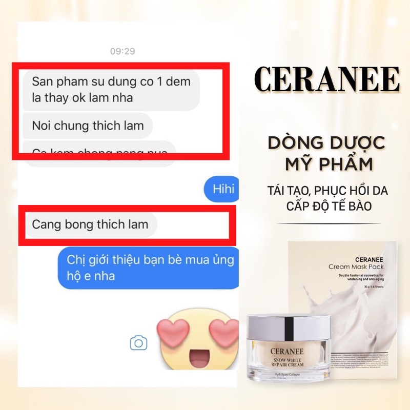 Kem collagen thủy phân thẩm thấu sâu tế bào da, chống lão hóa, căng bóng da xóa mờ thâm nám Ceranee Hàn Quốc chính hãng