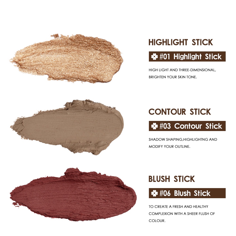 1 Thỏi Phấn Bắt Sáng/Tạo Khối Đa Năng Màu Sắc Thời Trang