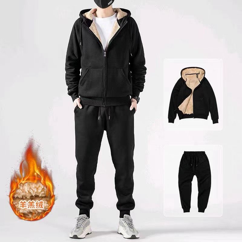 Bộ nỉ umi đen lót lông cừu unisex siêu ấm