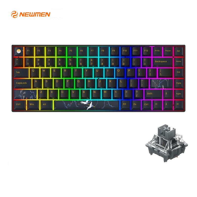 Bàn phím cơ Bluetooth Lasa không dây cao cấp chính hãng cho game thủ brown switch giá rẻ loại bàn phím cơ Newmen GM840Q0