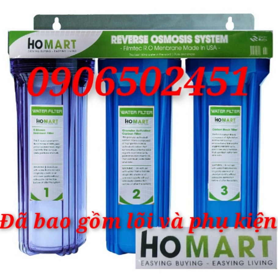 [FREESHIP 99K]_Bộ lọc nước sinh hoạt - lọc thô đầu nguồn 3 cấp ly 10 inch chuẩn