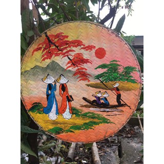 Mẹt tre vẽ cô gái áo dài