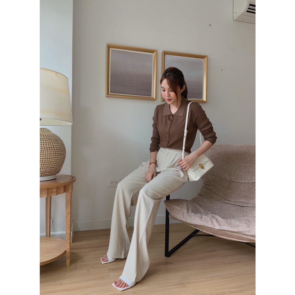 Áo polo mongtoghi dài tay A-012, áo polo len mịn, áo len nữ chất mịn | BigBuy360 - bigbuy360.vn