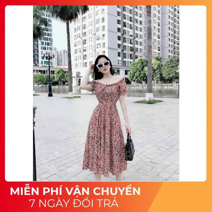 🔥👗🌼ĐẦM LỤA CAO CẤP HỌA TIẾT HOA NHỎ  🌼🌼SIÊU XINH PHÙ HỢP DỰ TIỆC,DẠO PHỐ