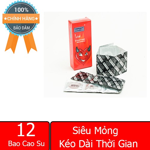 Bao Cao Su Kéo Dài Thời Gian Love Good Life Siêu Mỏng 12 Cái