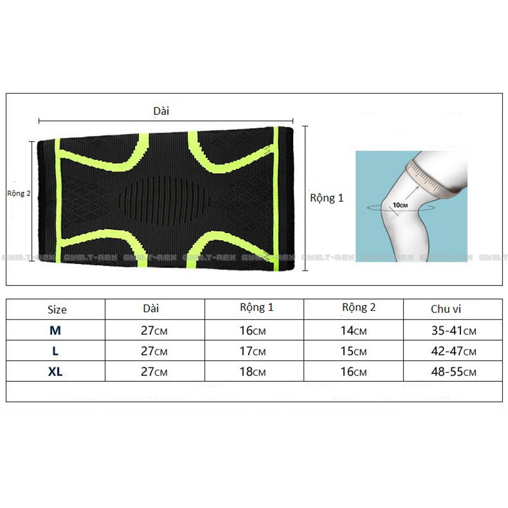 Bảo vệ đầu gối chính hãng AOLIKES SP073, Băng bảo vệ gối cao cấp [Gym T-Rex]