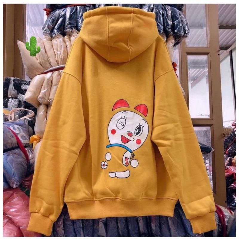 (Video+Ảnh thật)Áo hoodie doremon unisex nam nữ chất nỉ form rộng nón to chùm đầu in hoạt hình Doraemon dễ thương | BigBuy360 - bigbuy360.vn