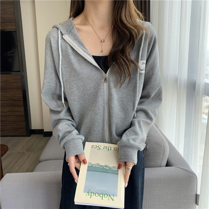 Áo khoác hoodie SUXI tay dài thời trang đơn giản cho nữ