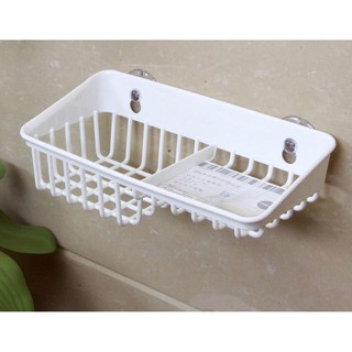 Giá để giẻ rửa bát 2 ngăn dạng lưới màu trắng Inomata (Hàng nội địa Nhật)