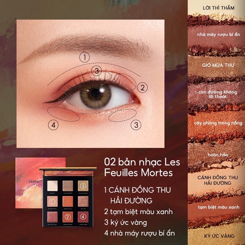 Phấn mắt Perfect Dairy Star Dust Eyeshadow palette bảng 9 màu