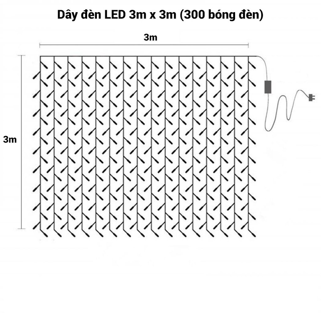 Đèn LED Rèm Treo Ngoài Trời 8 Hiệu Ứng Chớp - Chống Thấm Nước