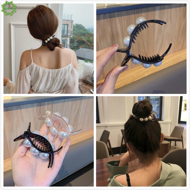 Kẹp Tóc Đính Hạt Ngọc Trai Giả Thanh Lịch Phong Cách Hàn Quốc Cho Nữ