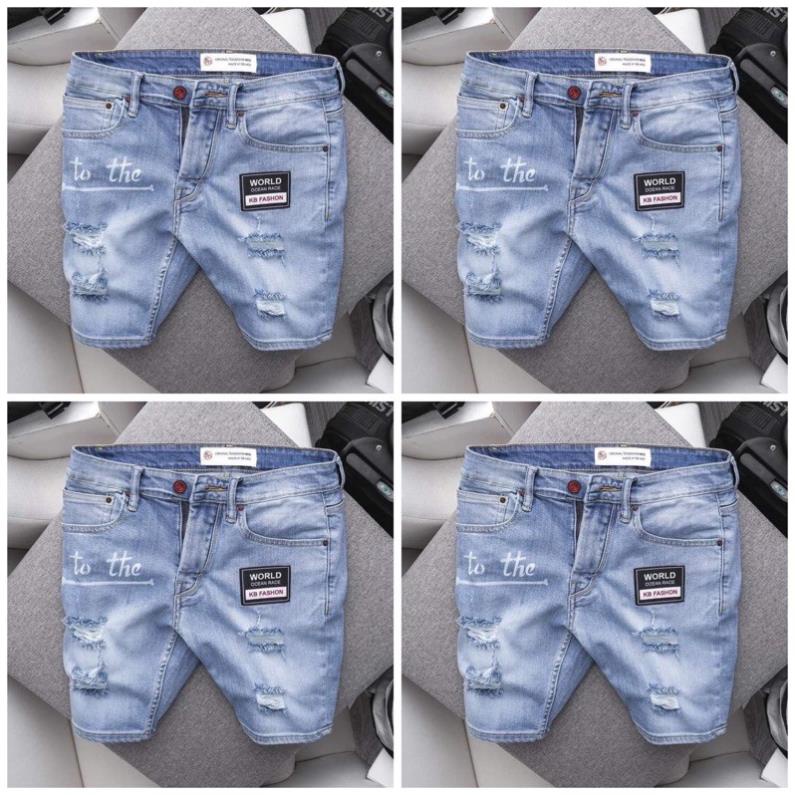 Quần short nam ,quần bò nam TCS màu xanh rách xước,phong cách hàn quốc,trẻ trung ❗