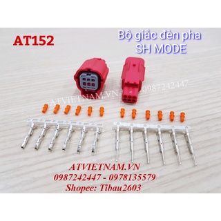 Bộ Giắc đèn pha xe SH MODE 6 lỗ 6P - AT152 ( 1 bộ)