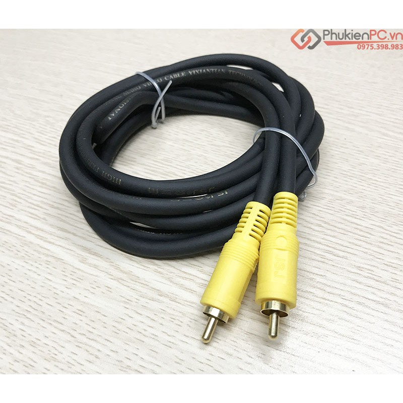Cáp hoa sen AV RCA dây dài 5M dùng cho HD Player to TV ( Tivi ) Amply, Sound card, Loa, Âm ly, dàn âm thanh.