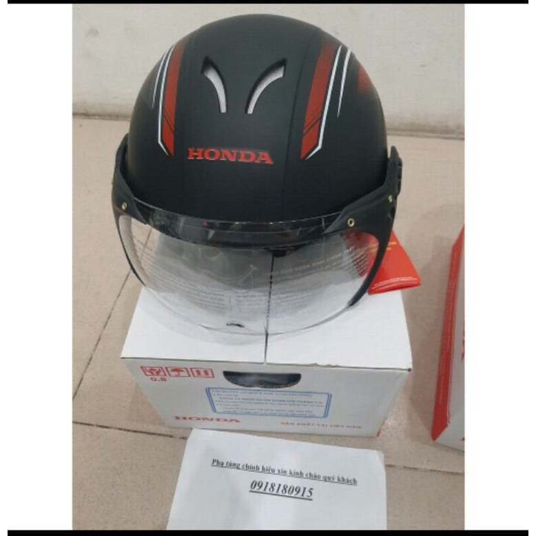 Mũ bảo hiểm honda nửa đầu matt có kính