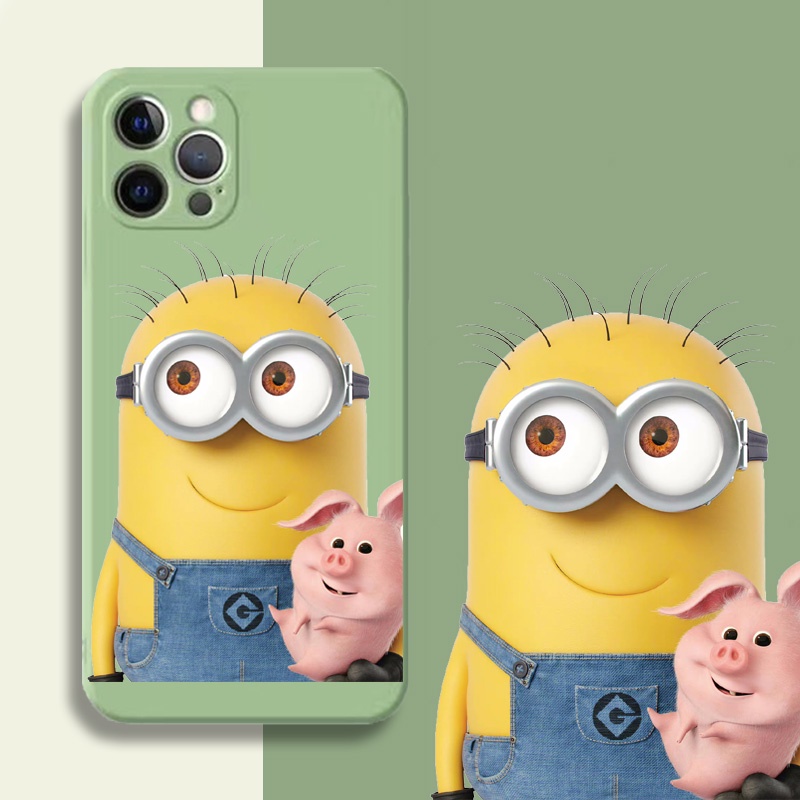 Ốp Điện Thoại Silicone Chống Sốc In Hình Minions Cho iPhone 13/12/11