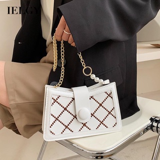 Túi xách IELGY dây xích thời trang nữ màu tương phản