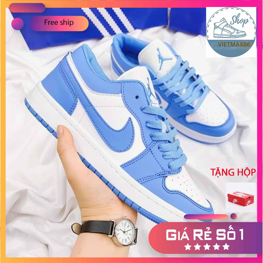 Giày Sneaker JD 1 màu xanh trắng thấp cổ nam nữ full box bill