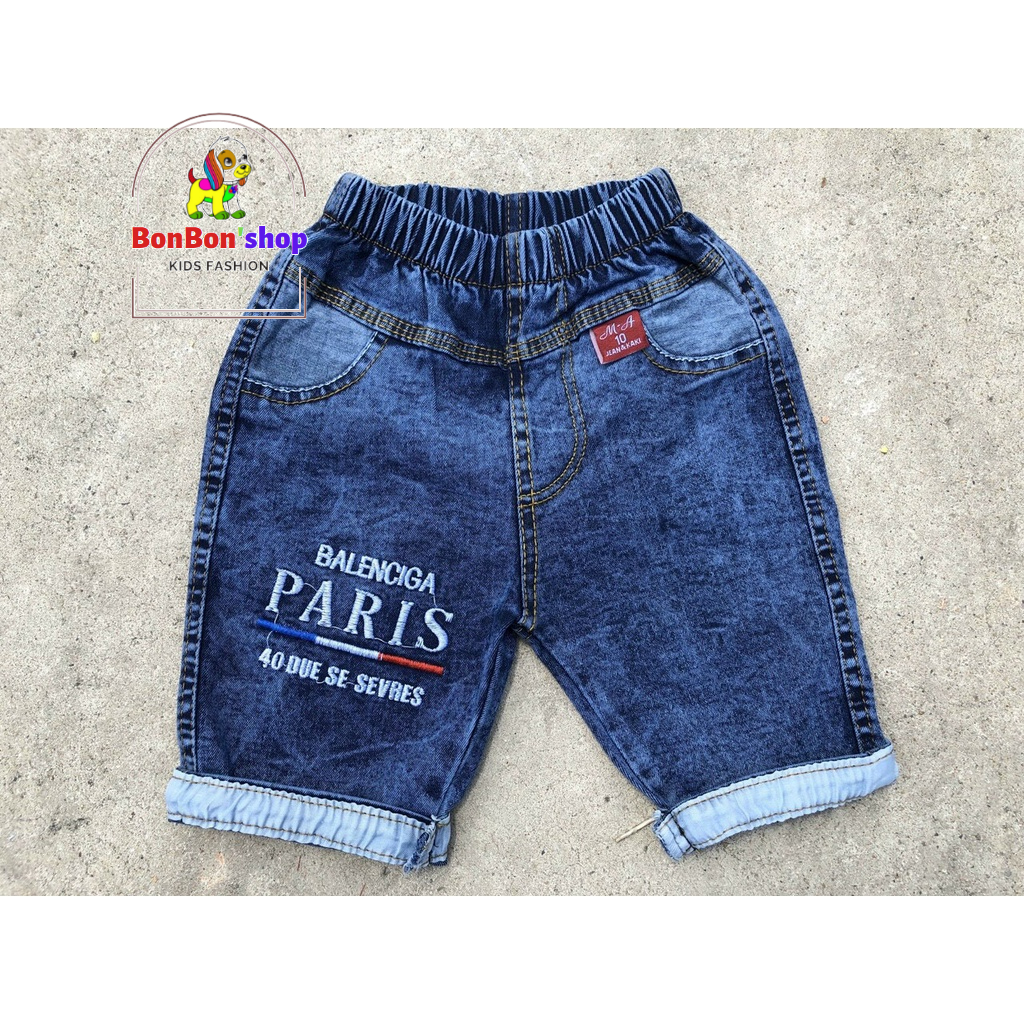 Quần short cho bé trai, quần đùi jean cho bé vải siêu mền không phai màu BS01