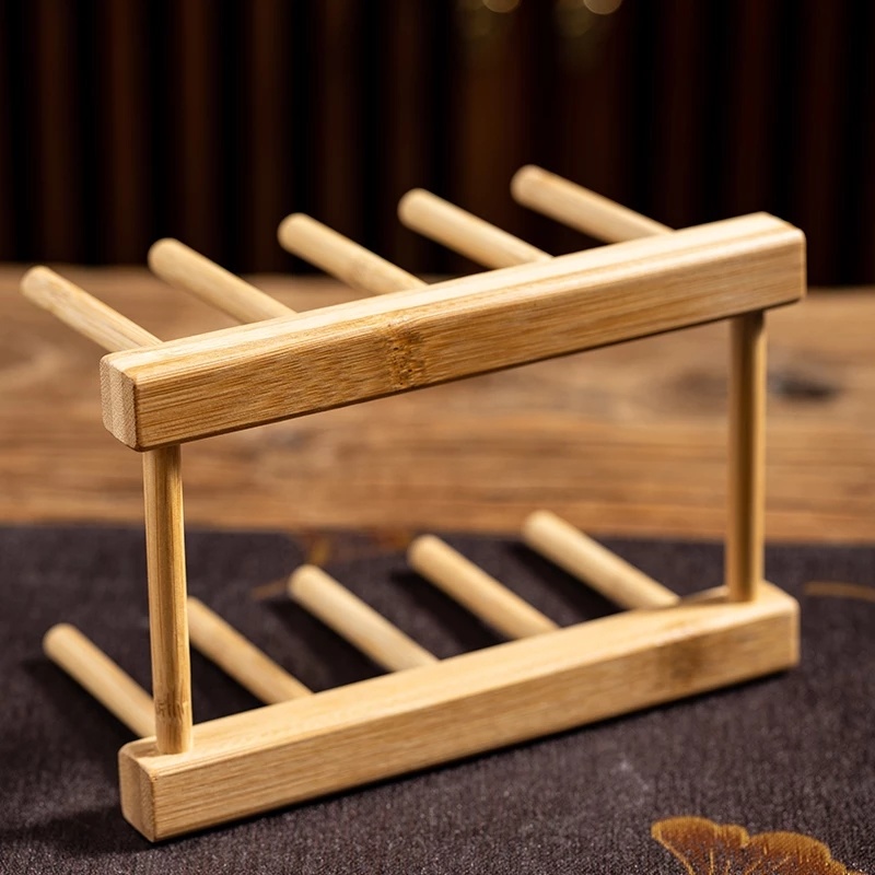 Giá đựng đồ giúp thoát nước bằng gỗ dùng úp đĩa/ đựng tạp chí đa năng tiện dụng