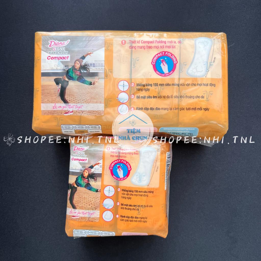 - Gói 20 Miếng/ Gói 40 Miếng 15.5cm - Băng Vệ Sinh Hàng Ngày Diana Sensi Compact  - NHI.TNL