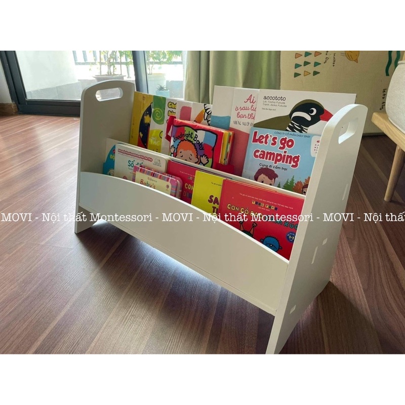 Giá sách gỗ 2 tầng mini, kệ sách để bàn cho bé KSBX