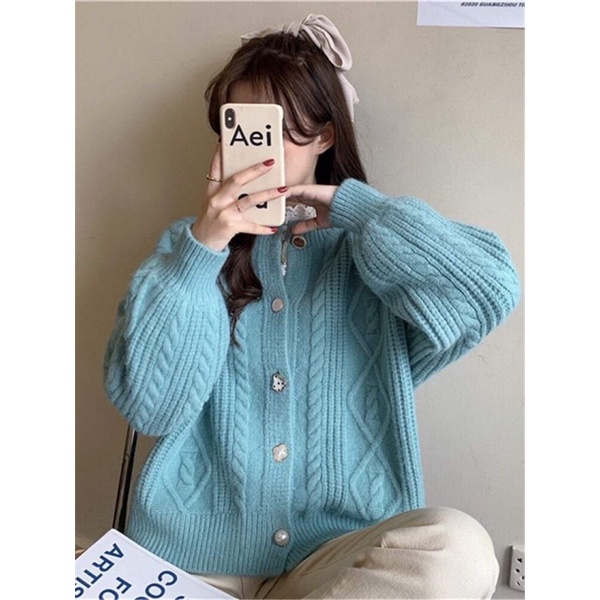 Áo khoác len cardigan dài tay thu đông kiểu Hàn Quốc kl8245005 | BigBuy360 - bigbuy360.vn