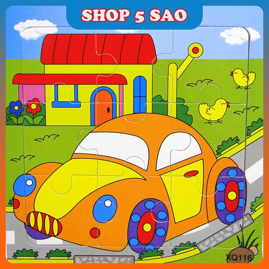 Đồ Chơi Tranh Ghép Xếp Hình 9 Mảnh Cho Bé