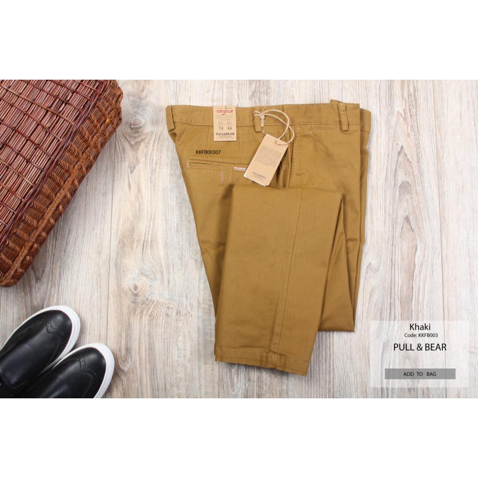 Quần khaki Pull-bear vải chính phảm nhà máy