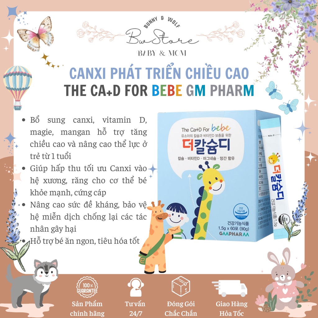 [Hàng Air - Cam kết chính hãng] Canxi Hữu Cơ The Ca+D for bebe Hàn Quốc phát triển chiều cao cho bé từ 1y