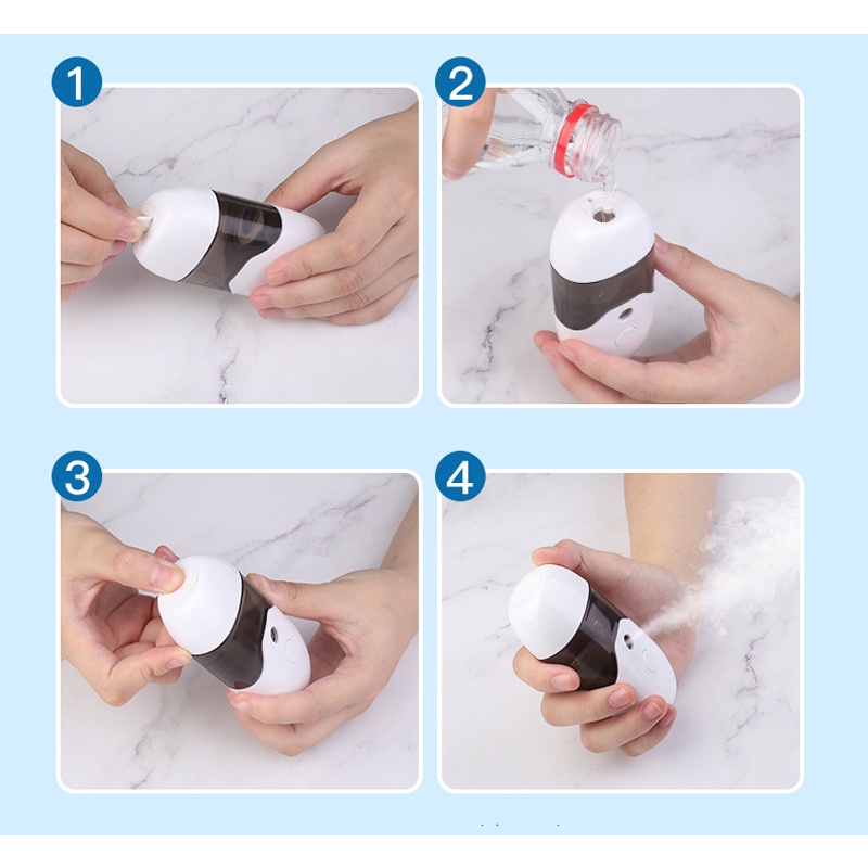 Máy Phun Sương Nano Mini 50ML Dưỡng Ẩm Cho Da Kèm Cáp Sạc USB Tiện Lợi