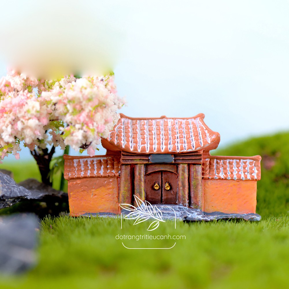 Nhà ba gian kiểu cổ - nhà trang trí tiểu cảnh