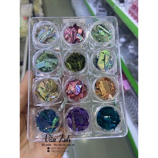 Xà cừ nail vân đá mỏng sét 12 màu