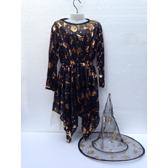 Bộ hóa trang phù thủy halloween - áo choàng Halloween cho bé gái