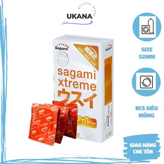 Bao cao su Sagami Xtreme Super Thin Nhật Bản siêu mỏng trơn cao cấp hộp 10 chiếc