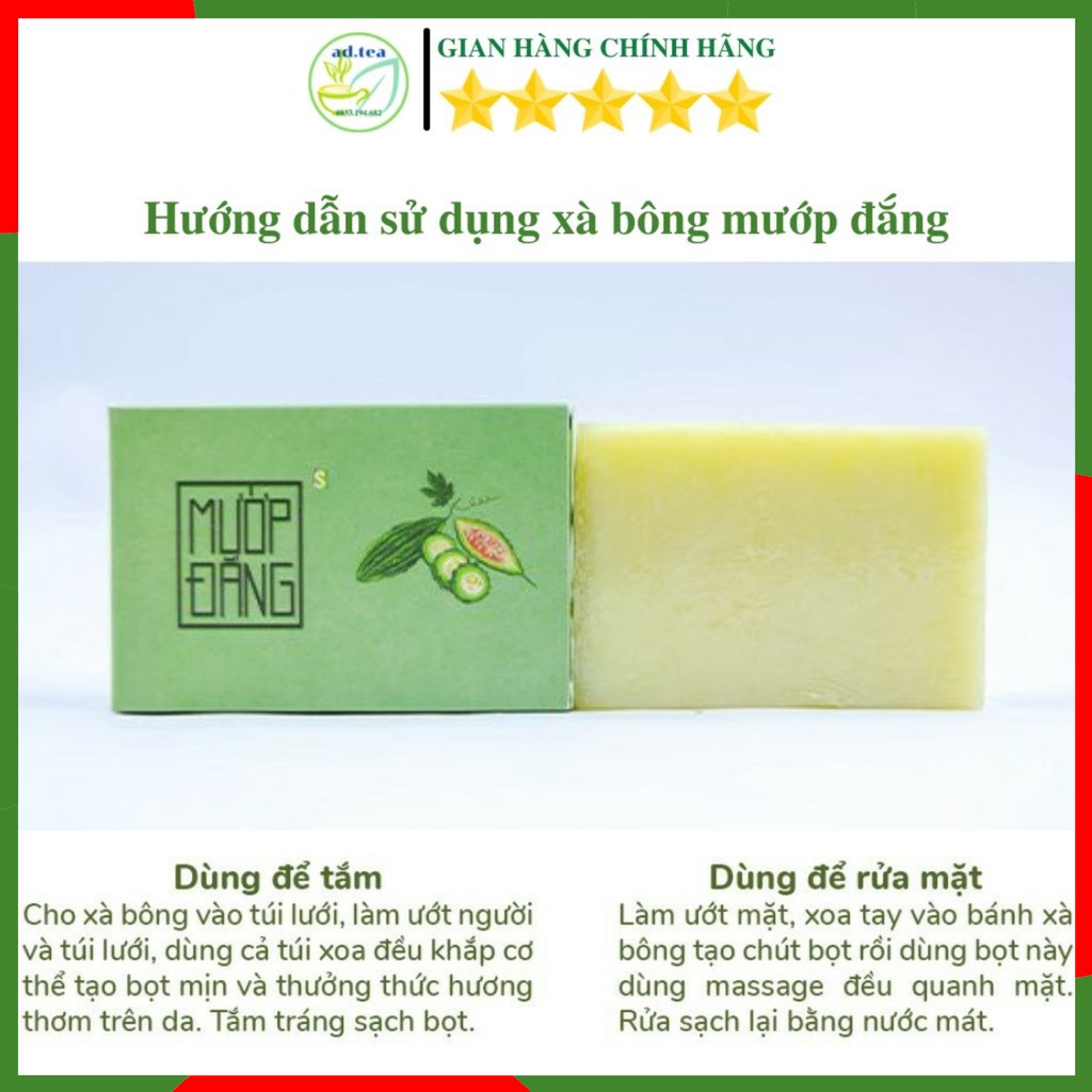 [CHÍNH HÃNG] Xà Phòng, Xà Bông Mướp Đắng, Xà Bông Sinh Dược, Mát Da, Ngừa Mụn Lưng 100gr