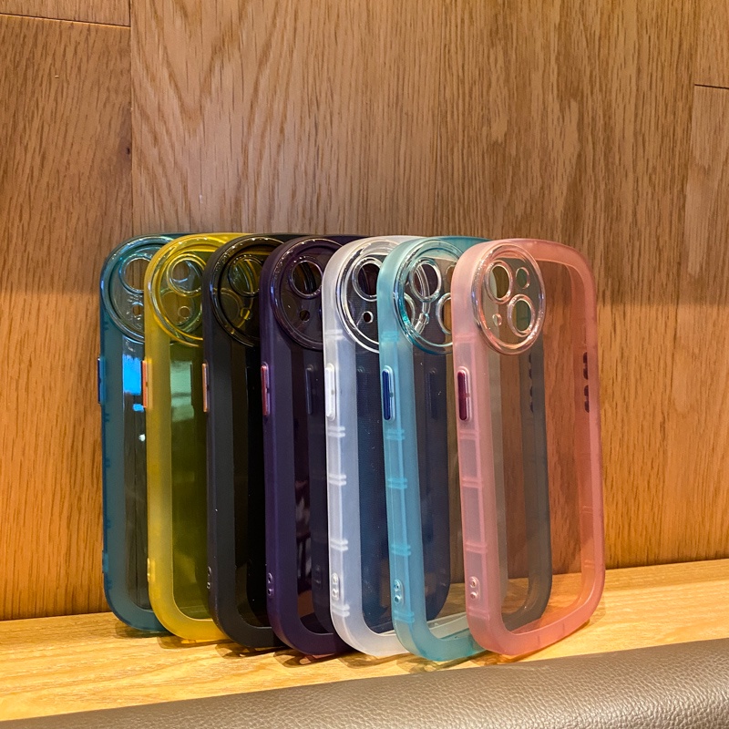 Ốp Điện Thoại Trong Suốt Thiết Kế Ống Kính Tròn Nhiều Màu Xinh Xắn Cho IPhone 12 13 11 Pro Max X Xs Max Xr 7745