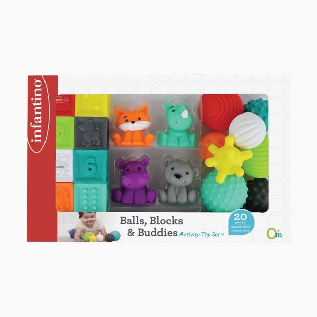 Bộ đồ chơi hình khối động vật và bóng Infantino Balls Blocks & Buddies Activity Toy Set