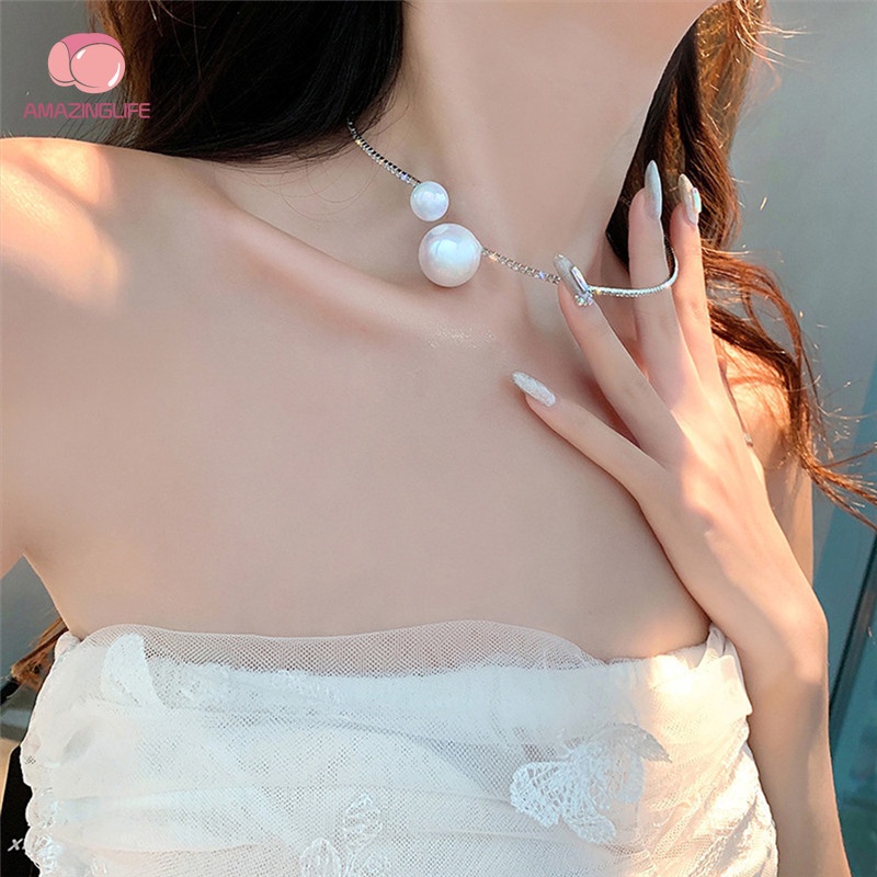 Vòng cổ Ngọc Trai / Kim Cương Giả / Ngọc Trai Đơn Giản Cho Nữ