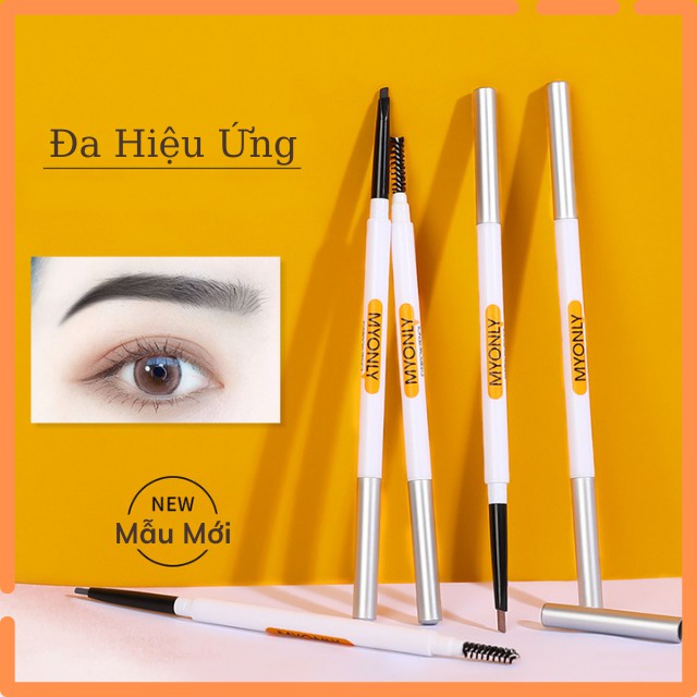 [Mẫu Mới] Chì Kẻ Mày Bút Vẽ Chân Lông Mày Tam Giác 2 Đầu Myonly 3071 Đa Hiệu Ứng 3D Không Thấm Nước, Mồ Hôi, Bền Màu