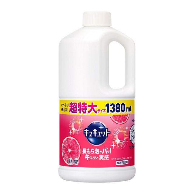 Nước rửa chén KAO Nhật Kyukyuto siêu sạch, êm dịu da tay 1380mL nhiều mùi