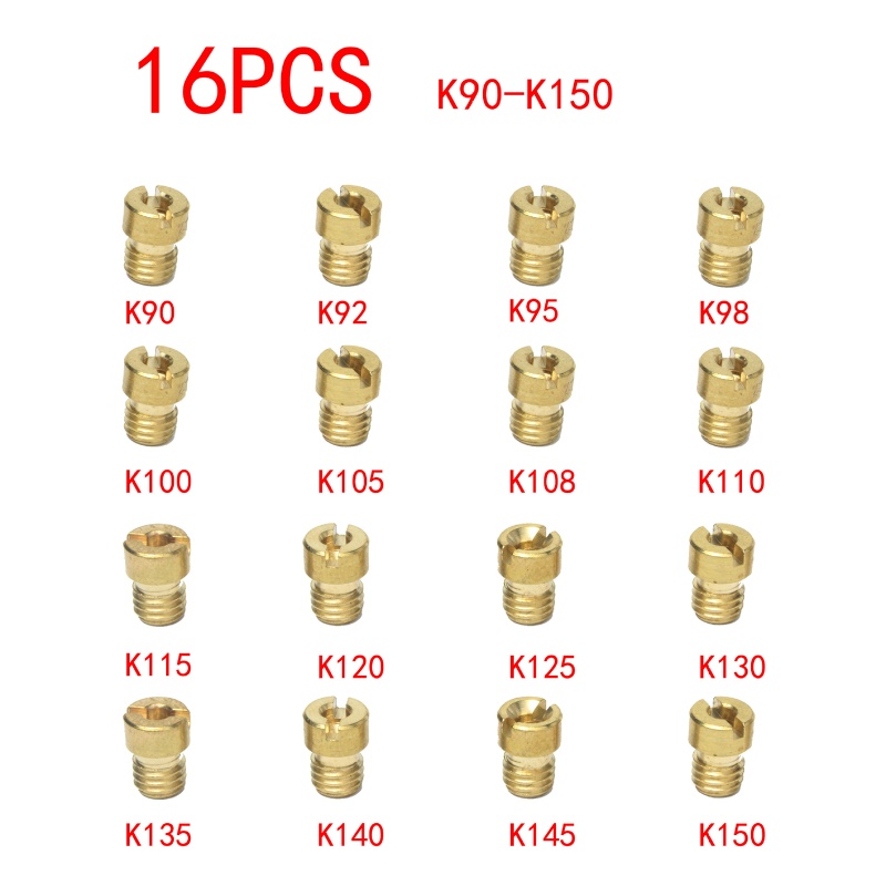 Bộ 16 Vòi Phun Chính M6 M5 6mm 5mm Cho Bộ Chế Hòa Khí DellOrto BGM