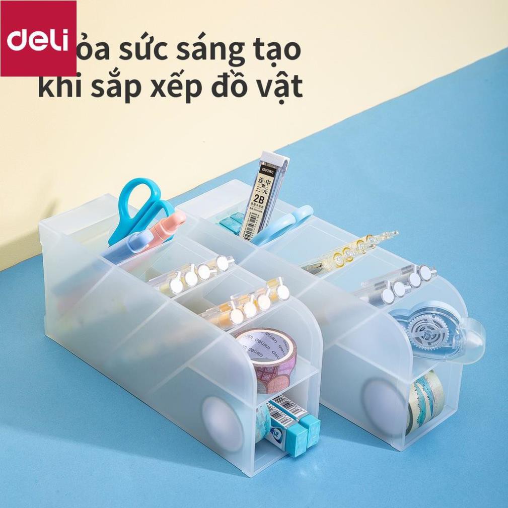 Kệ ống đựng bút mỹ phẩm 5 ngăn Deli - Xanh/ Trắng/ Hồng - 8932/ 8933 [Deli]