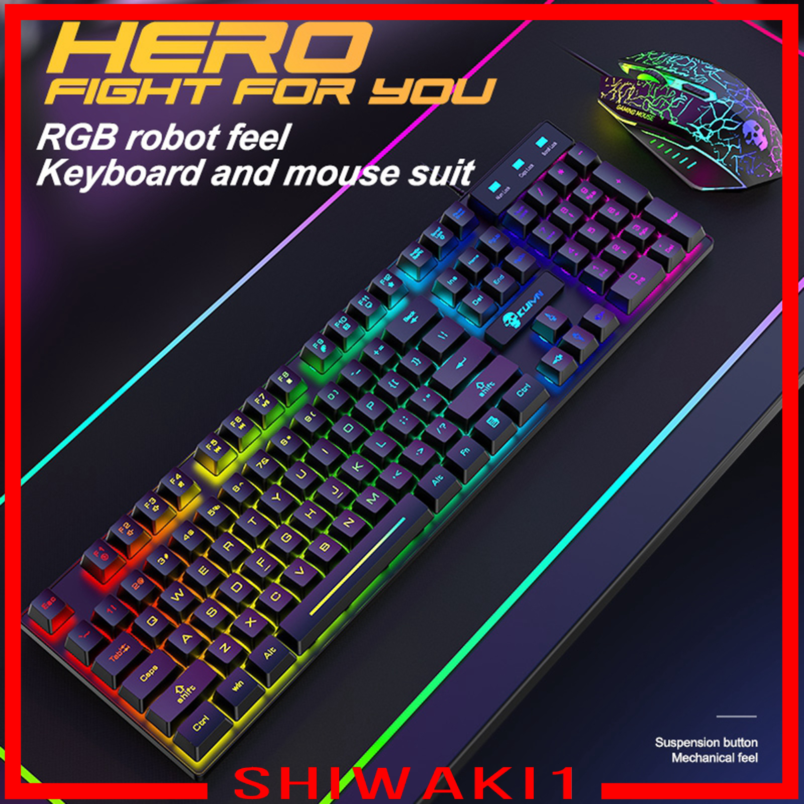 Combo Bàn Phím Cơ Gaming Shiwaki1 104 Phím Dành Cho Game Thủ