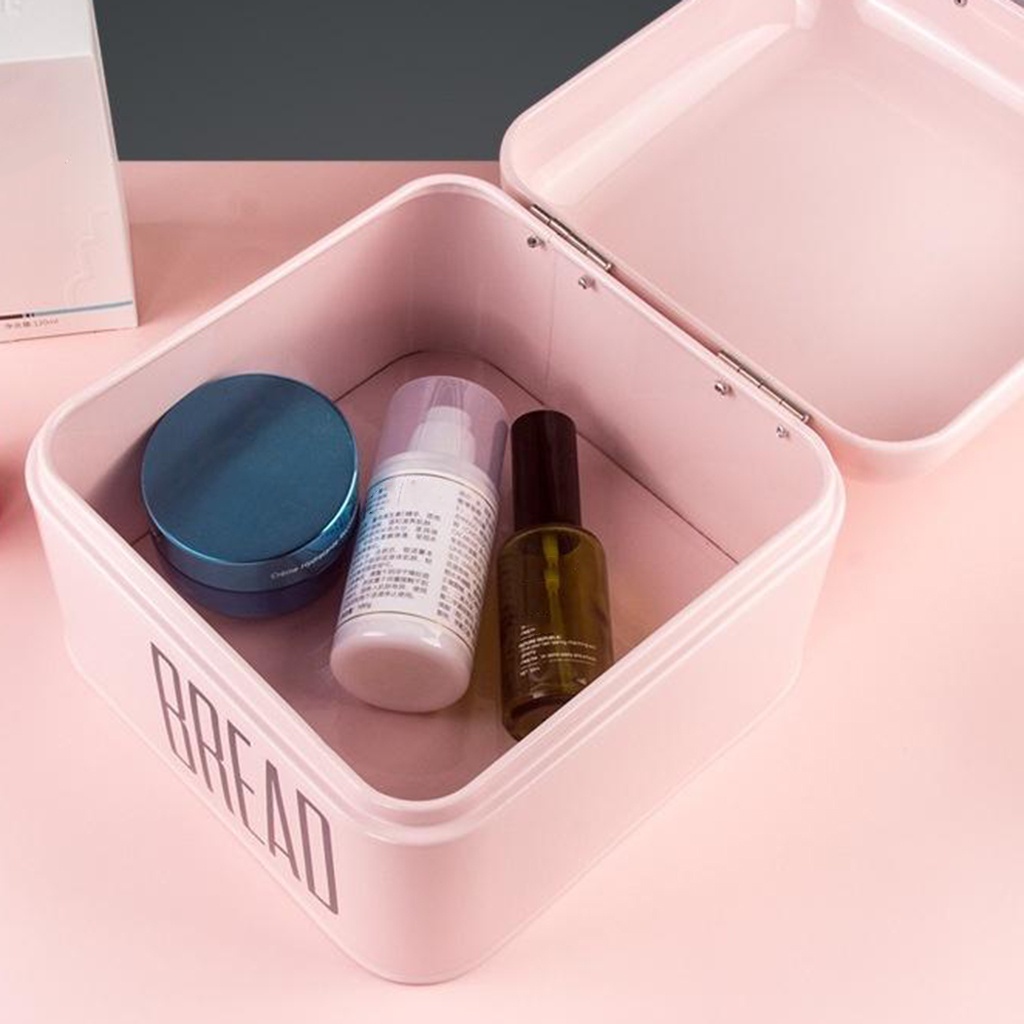 Countertop Metal Bread Box Kitchen Bread Bin Storage Container with Lid